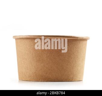 empty paper ice cream cup isolated on white background Stock Photo