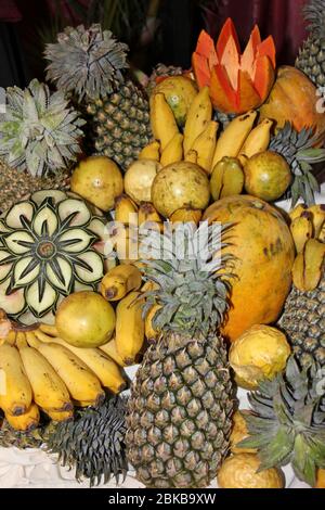 Tropical Fruit Display, Sri Lanka Stock Photo