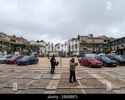 Plaza Mayor main square in Chinchon, Spain, Europe Stock Photo