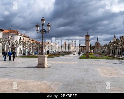 Plaza de Cervantes in Alcalá de Henares, Spain, Europe Stock Photo