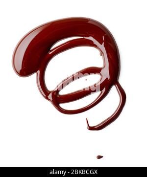 melted chocolate isolated on white background, top view Stock Photo