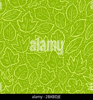 Abstract seamless pattern with leaves. Background vector illustration Stock Vector