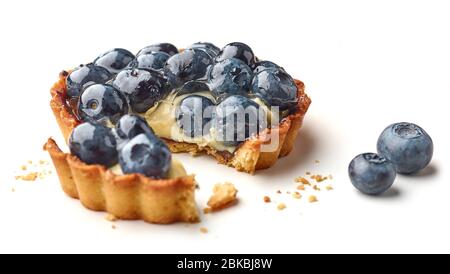 blueberry tart isolated on white background Stock Photo