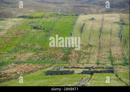 Abandoned crofts at Garenin, Isle of Lewis, Scotland. Stock Photo