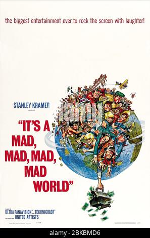 Movie Poster Film: It'S A Mad, Mad, Mad, Mad World (USA 1963)  Director: Stanley Kramer 07 November 1963 SAJ39987 Allstar Picture Library Limited/United Artists **Warning**  This Photograph is for editorial use only and is the copyright of United Artists  and/or the Photographer assigned by the Film or Production Company & can only be reproduced by publications in conjunction with the promotion of the above Film. A Mandatory Credit To United Artists is required. The Photographer should also be credited when known. No commercial use can be granted without written authority from the Film Company