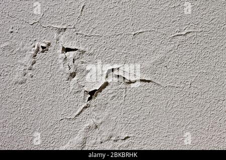 Crack in the plaster of the external wall (Pesaro, Italy, Europe) Stock Photo