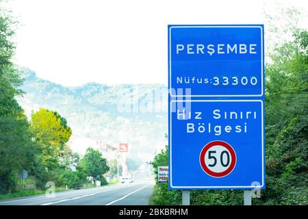 Persembe, Ordu / Turkey - November 2019: Persembe plateau is very popular place for traveler and people of black sea in Ordu, Turkey. Stock Photo