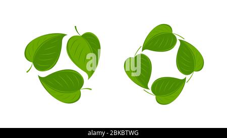 Green leaves logo. Nature, environment, ecology symbol vector illustration Stock Vector