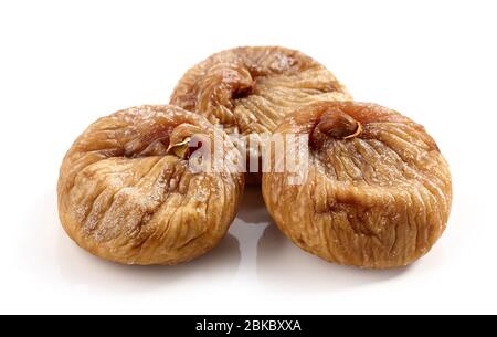 dried figs macro isolated on white background Stock Photo