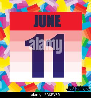 June 11 icon. For planning important day. Banner for holidays and ...