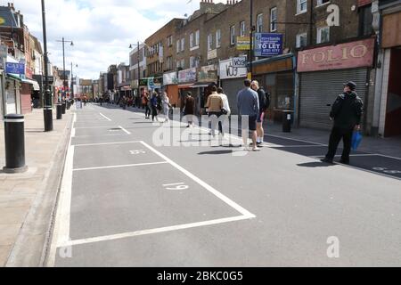 Chapel market closed in Islington, north London, as with many other street markets, under government guidance due to the coronavirus pandemic lockdown, UK Stock Photo