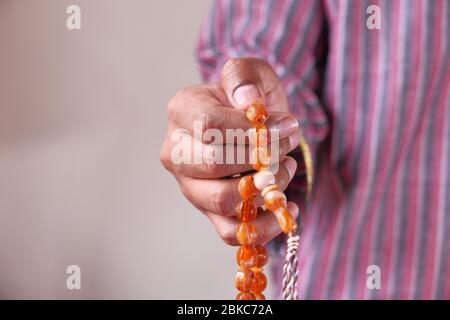 muslim man praying during ramadan  Stock Photo