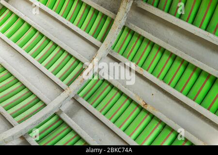 drum of cable protection hose Stock Photo