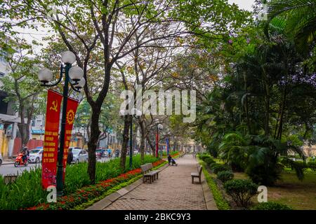 Na Chung street, at Hang Trong Flower Garden, Hoan Kiem district, Hanoi, Vietnam Stock Photo