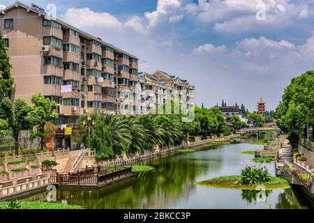 Fengjing, Shanghai / China - July 28, 2015: Fengjing Ancient Town, old town in Shanghai, China Stock Photo