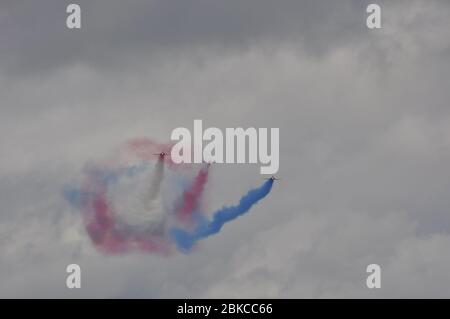 Red Arrows at Dunsfold Wings and Wheels Stock Photo