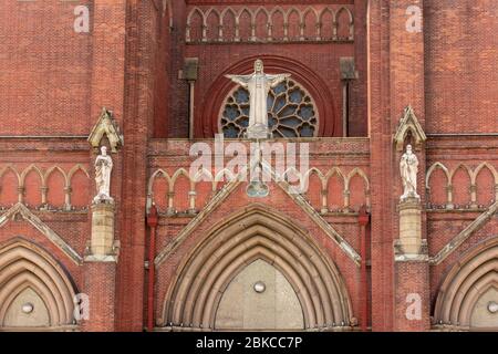 St. Ignatius Cathedral Xujiahui Cathedral, Roman Catholic church located in Xujiahui district in Shanghai, China, most famous cathedral in Shanghai an Stock Photo