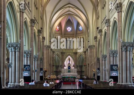 St. Ignatius Cathedral Xujiahui Cathedral, Roman Catholic church located in Xujiahui district in Shanghai, China, most famous cathedral in Shanghai an Stock Photo