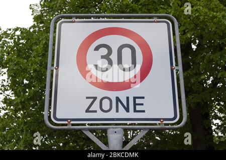 Speed 30, street sign in Berlin Stock Photo