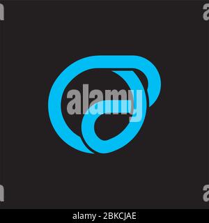letters o2 linked overlapping line simple logo vector Stock Vector