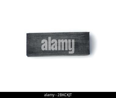 used black nail file nail bar isolated on white background, close up Stock Photo