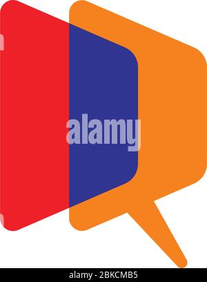 letter dr simple bubble talk geometric linked colorful logo vector Stock Vector