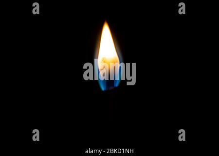 Burning match lighting flame isolated on a black background Stock Photo
