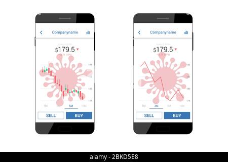 Trading mobile interface Stock Vector