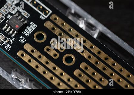 A motherboard is one of the most essential parts of a computer system. Stock Photo