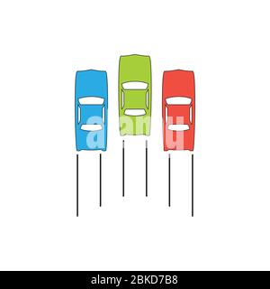 vintage car race decoration vector Stock Vector