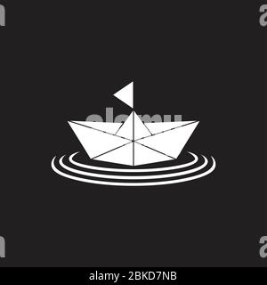 triangle mosaic paper ship boat symbol vector Stock Vector
