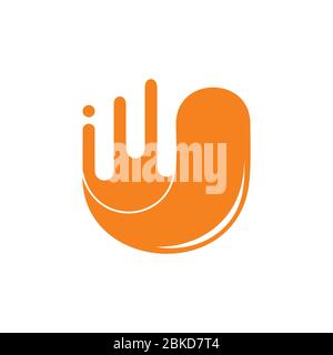 letter u 3d curves motion logo vector Stock Vector