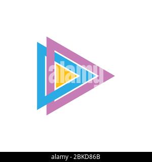 letter dd linked triangle colorful logo vector Stock Vector