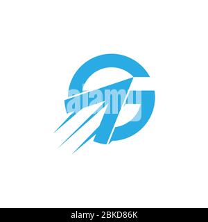 letter g fast movement arrow geometric logo vector Stock Vector