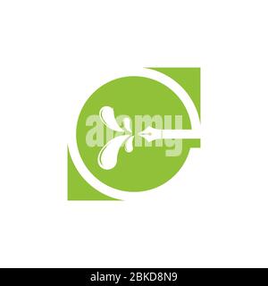 letter g negative space green logo vector Stock Vector