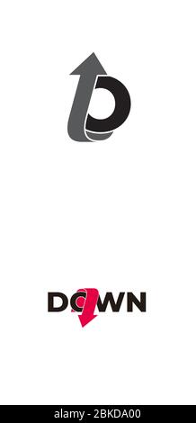 letter bo simple geometric arrow up 3d logo vector Stock Vector