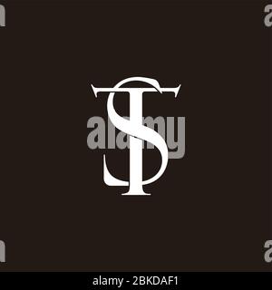 letter st linked monogram overlap logo vector Stock Vector