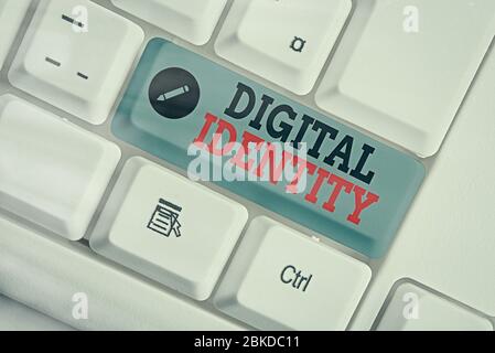 Handwriting text Digital Identity. Conceptual photo information on entity used by computer to represent agent Stock Photo