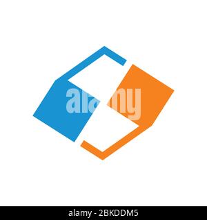 letter s quotes mark geometric design logo vector Stock Vector