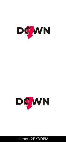 text down arrow typography symbol vector Stock Vector