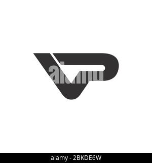 letter vp simple linked geometric logo vector Stock Vector