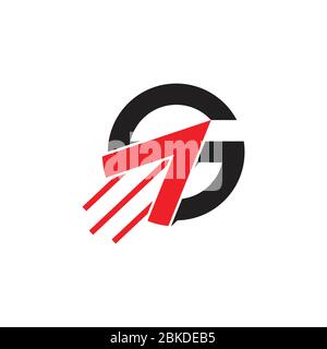 letter g fast movement arrow geometric logo vector Stock Vector