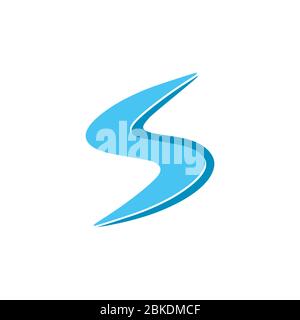 letter s simple curves design logo vector Stock Vector