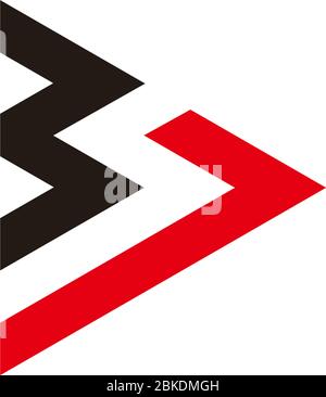 letter bd arrow geometric triangle symbol logo vector Stock Vector