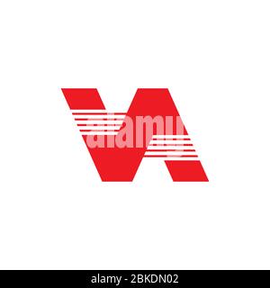 letter va simple geometric logo vector Stock Vector