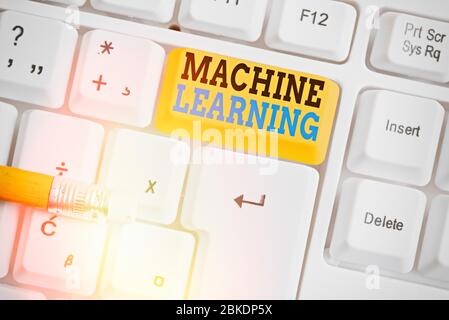 Word writing text Machine Learning. Business photo showcasing give computers the ability to be taught with data Stock Photo