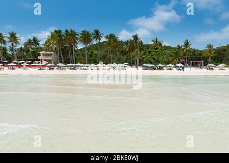 Panorama Of Empty Bai Sao Beach View From The Sea, Phu Quoc, Vietnam Stock Photo