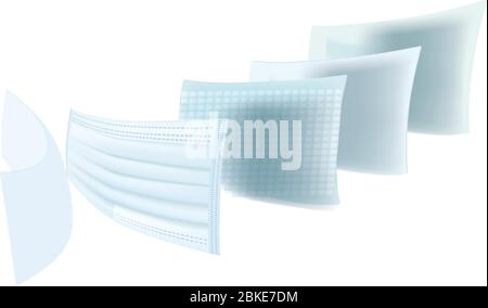 multi layer protection mask internal view Stock Vector
