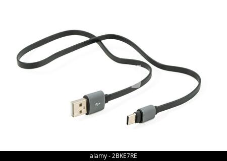 Cord adapter from contacts usb to contacts type- isolated on white background Stock Photo