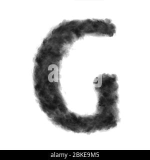 Letter G made from black clouds on a white background. Stock Photo